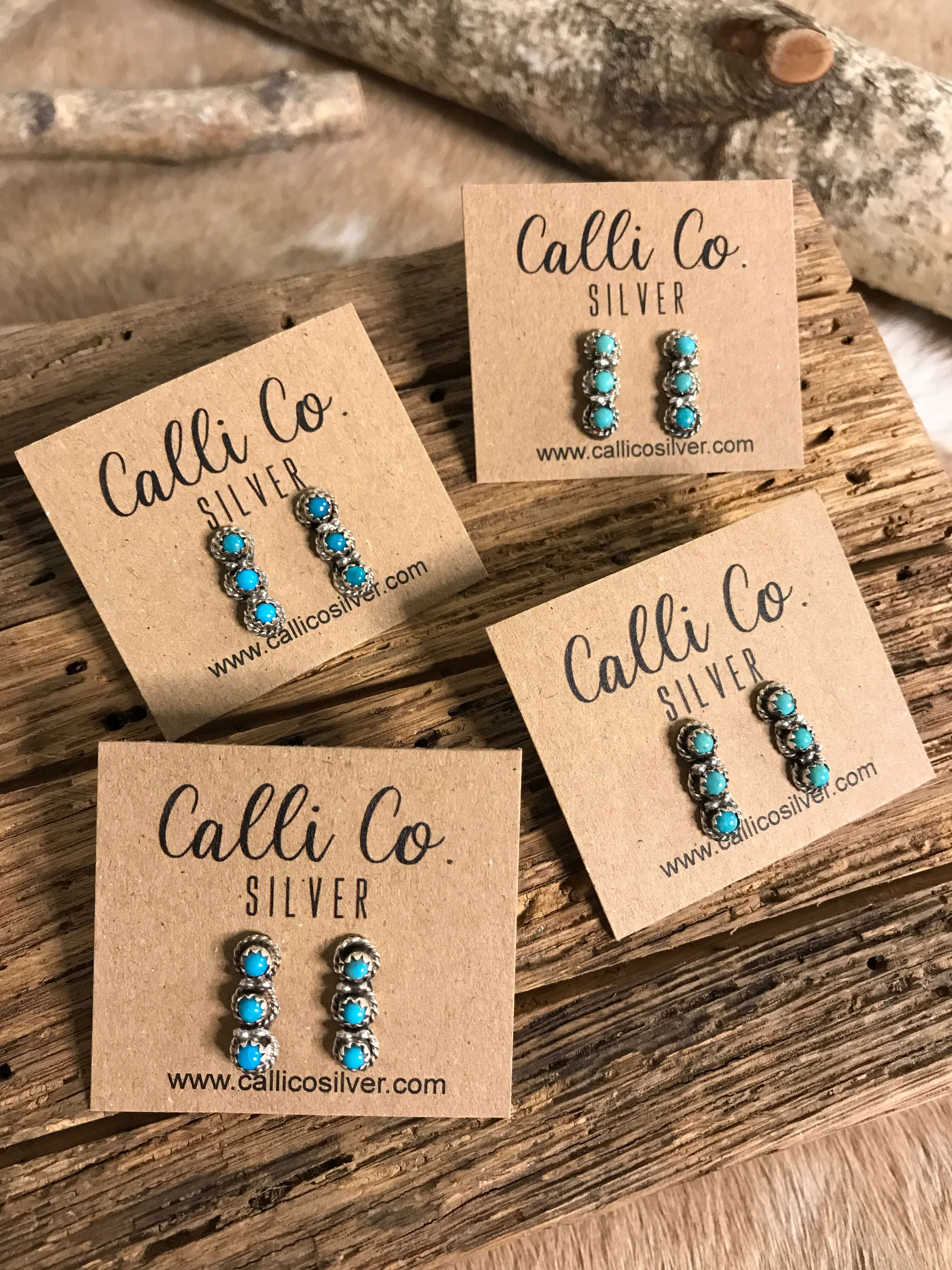 The Tetlin Turquoise Earrings-Earrings-Calli Co., Turquoise and Silver Jewelry, Native American Handmade, Zuni Tribe, Navajo Tribe, Brock Texas