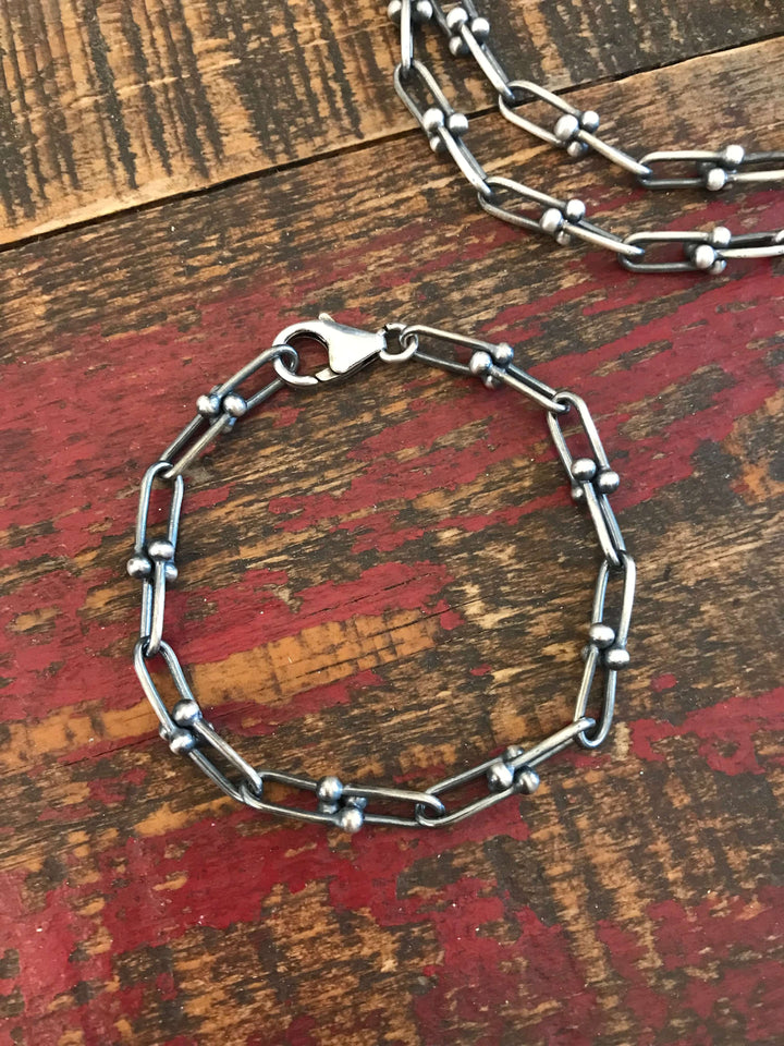 The Calli Chain Bracelet-Bracelets & Cuffs-Calli Co., Turquoise and Silver Jewelry, Native American Handmade, Zuni Tribe, Navajo Tribe, Brock Texas