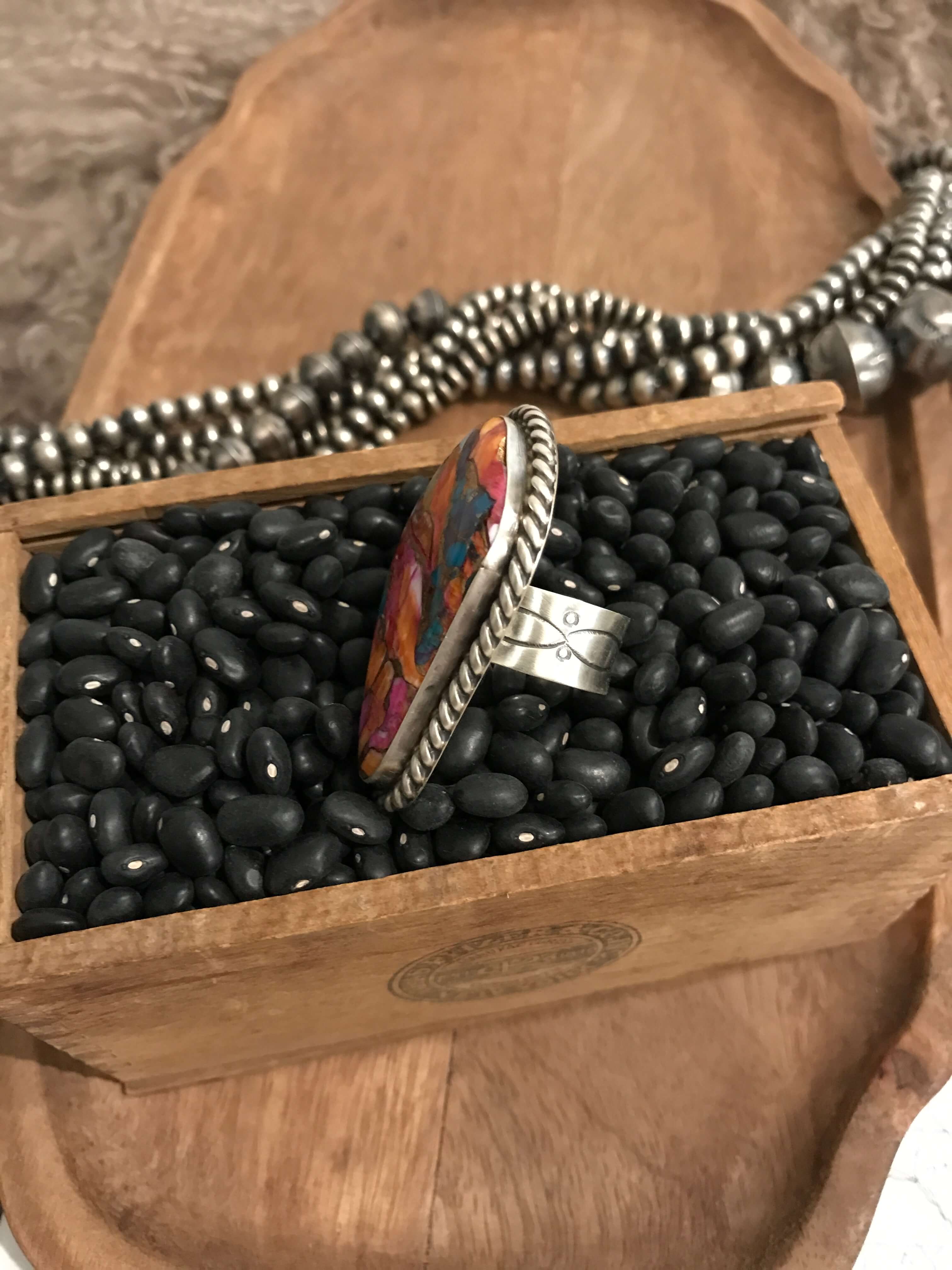 The Valhalla Adjustable Ring, 1-Rings-Calli Co., Turquoise and Silver Jewelry, Native American Handmade, Zuni Tribe, Navajo Tribe, Brock Texas