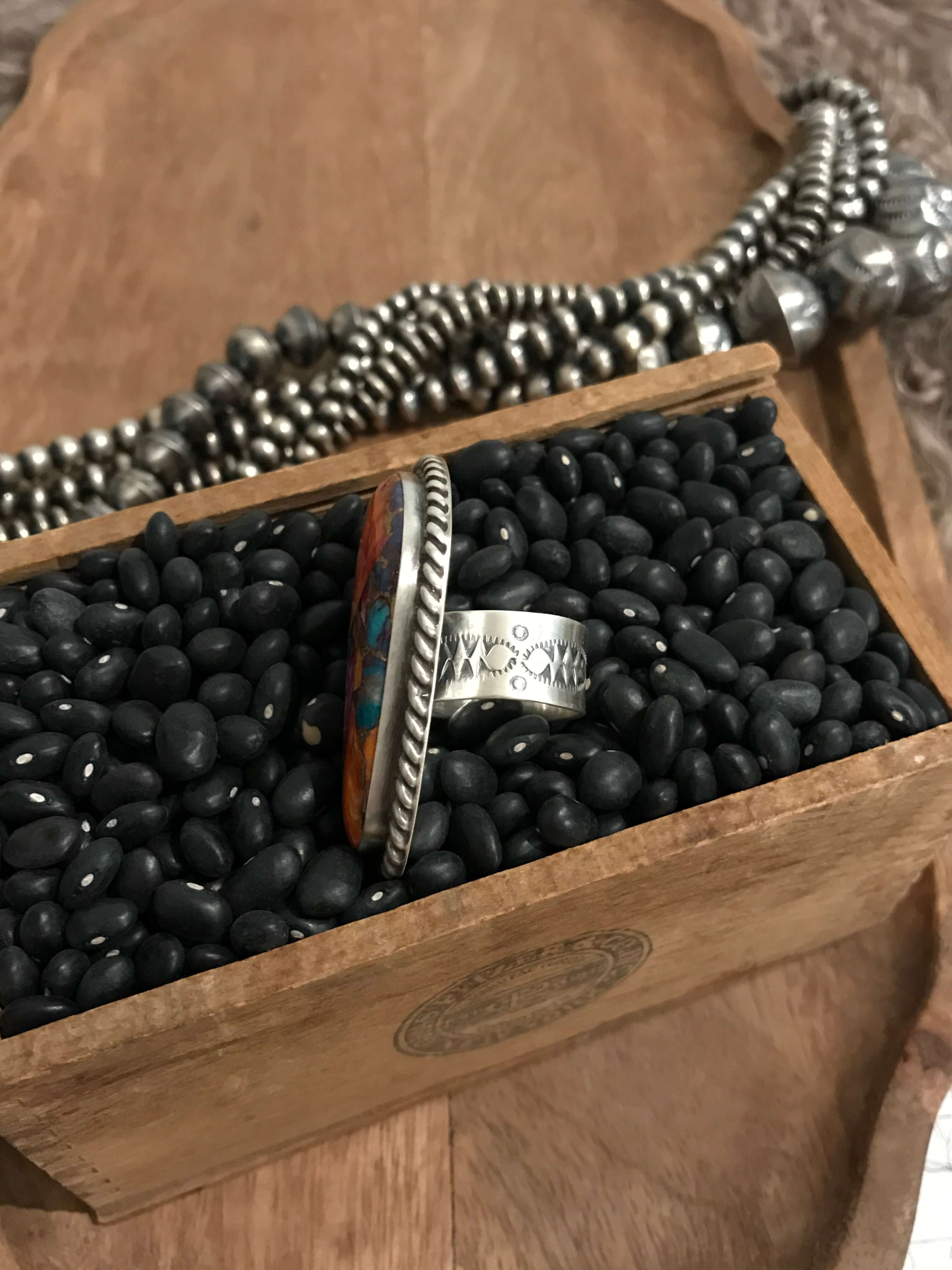 The Valhalla Adjustable Ring, 3-Rings-Calli Co., Turquoise and Silver Jewelry, Native American Handmade, Zuni Tribe, Navajo Tribe, Brock Texas