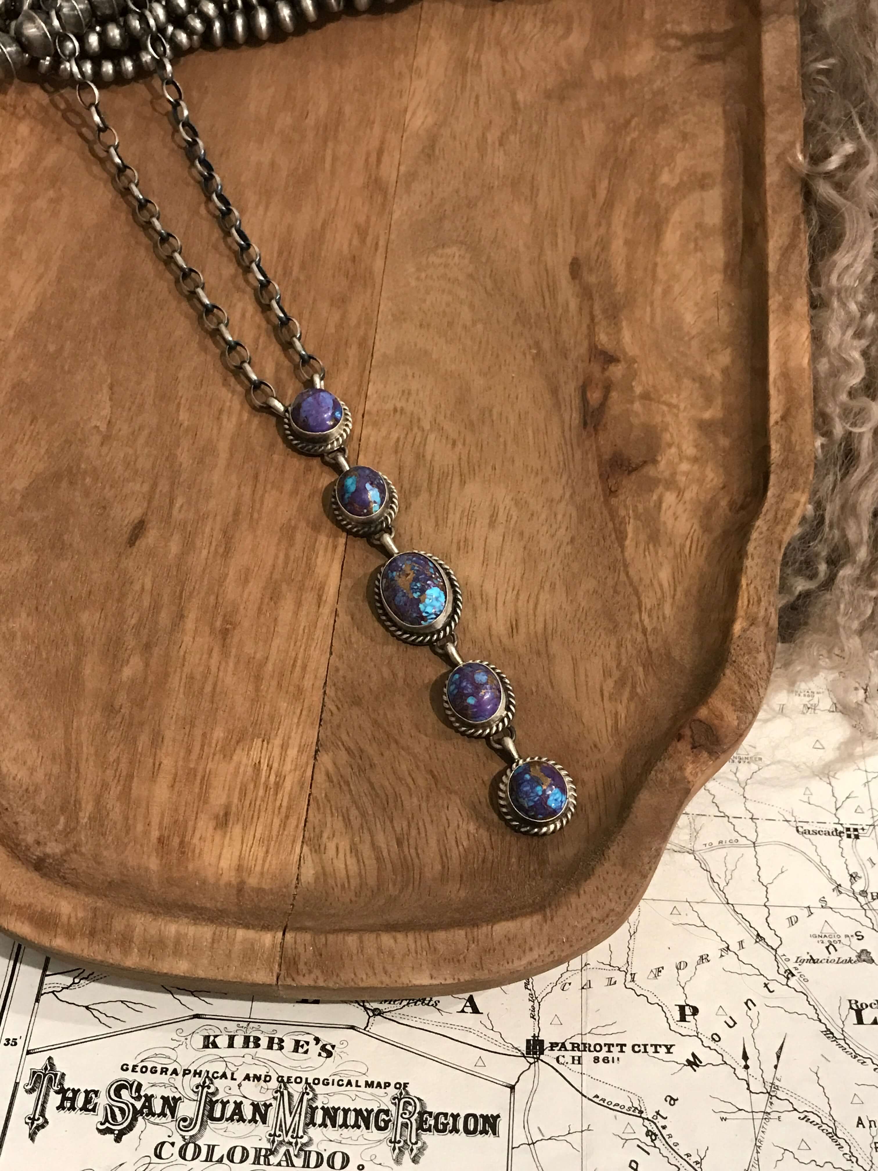 The Arroyo 5 Stone Lariat Necklace, 10 – Calli Co. Silver