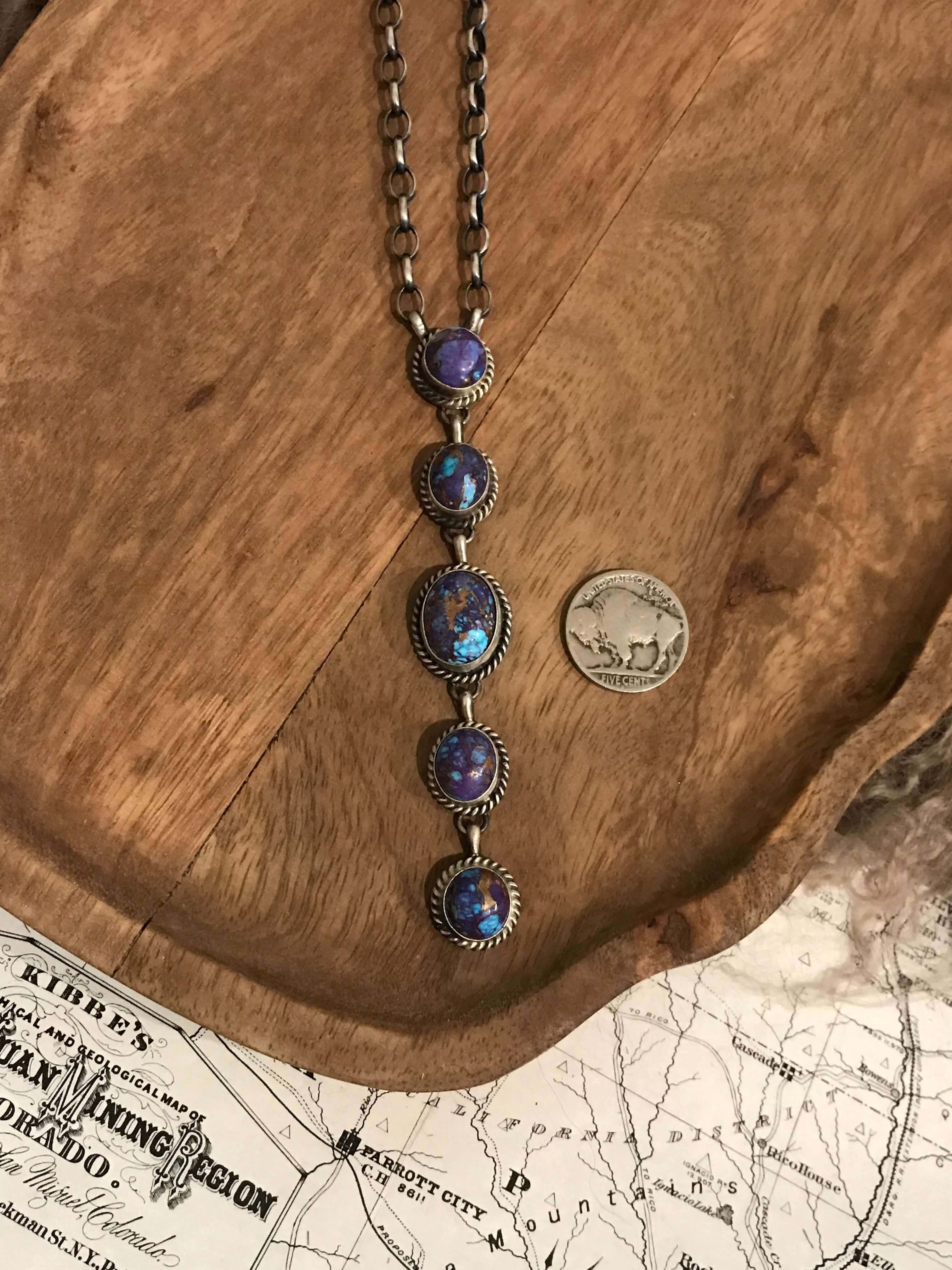 The Arroyo 5 Stone Lariat Necklace, 10 – Calli Co. Silver