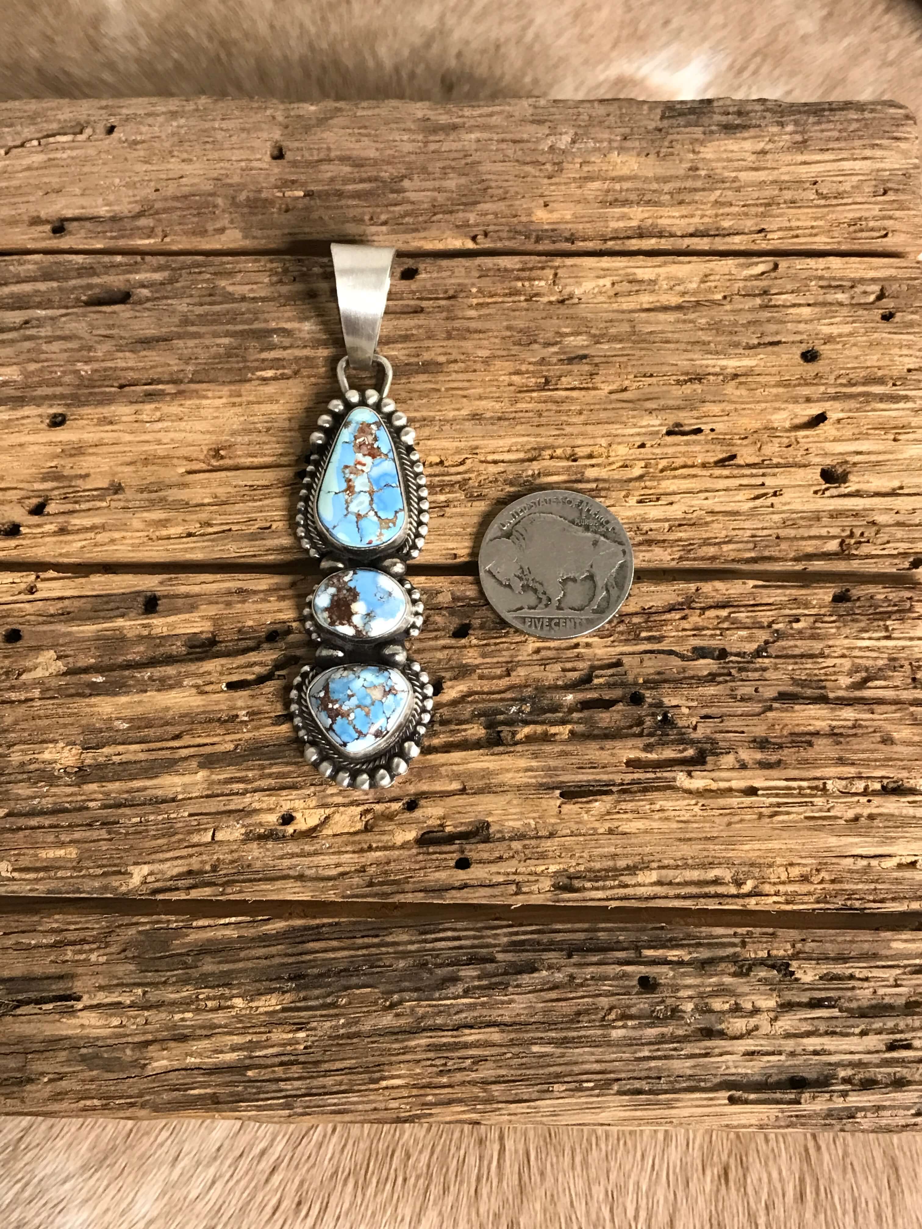The Copeland Turquoise Pendant, 1-Pendants-Calli Co., Turquoise and Silver Jewelry, Native American Handmade, Zuni Tribe, Navajo Tribe, Brock Texas