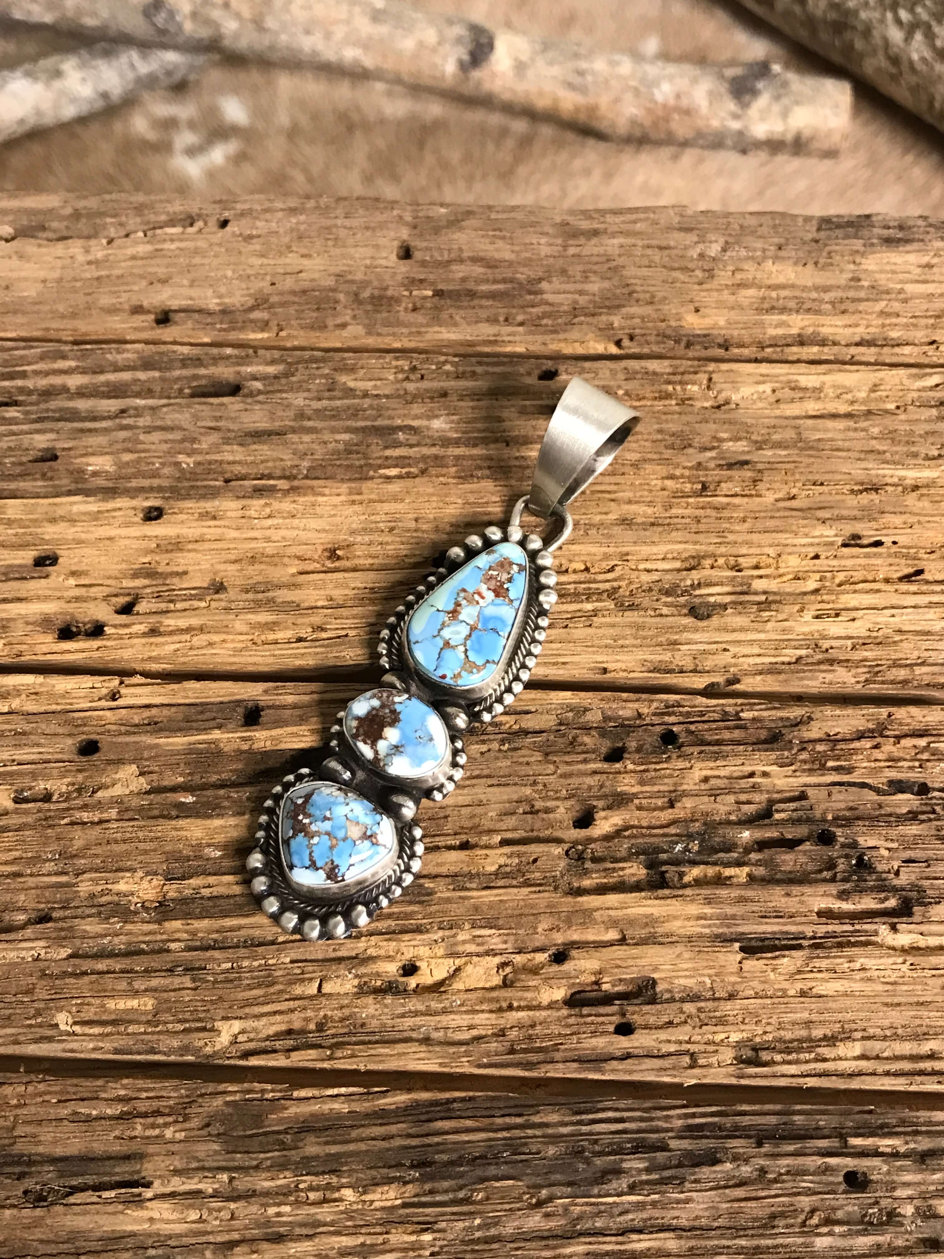 The Copeland Turquoise Pendant, 1-Pendants-Calli Co., Turquoise and Silver Jewelry, Native American Handmade, Zuni Tribe, Navajo Tribe, Brock Texas
