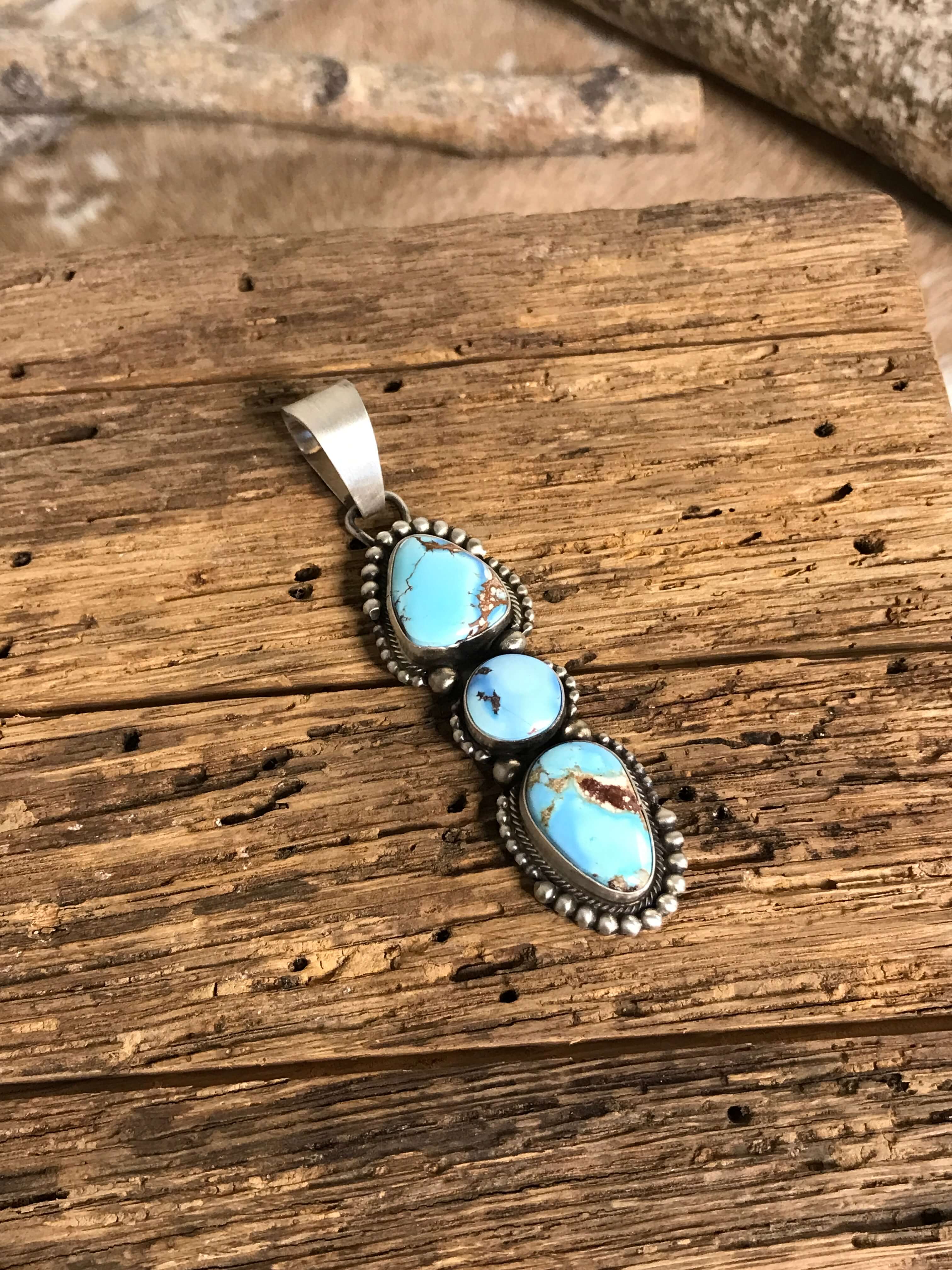 The Copeland Turquoise Pendant, 2-Pendants-Calli Co., Turquoise and Silver Jewelry, Native American Handmade, Zuni Tribe, Navajo Tribe, Brock Texas