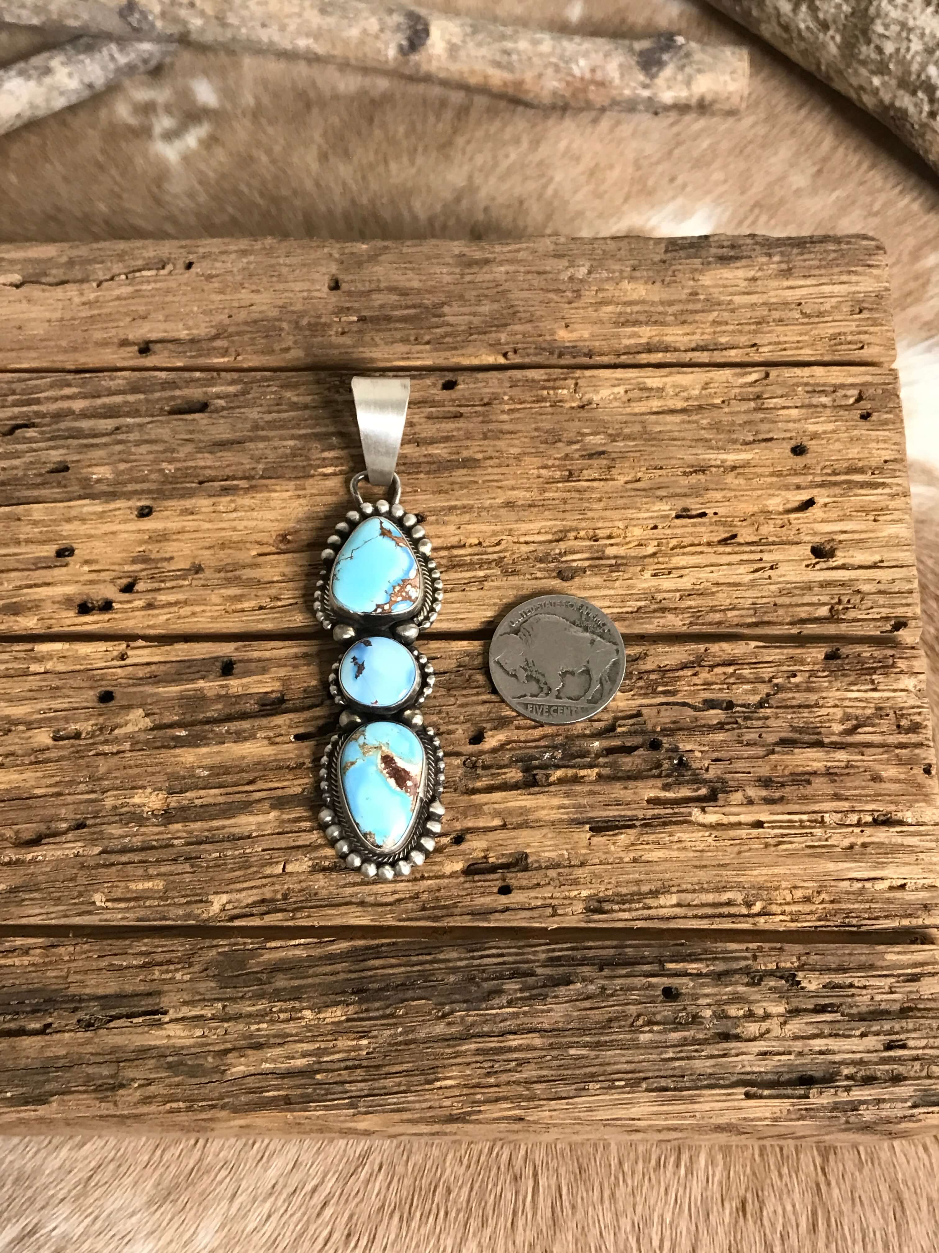 The Copeland Turquoise Pendant, 2-Pendants-Calli Co., Turquoise and Silver Jewelry, Native American Handmade, Zuni Tribe, Navajo Tribe, Brock Texas