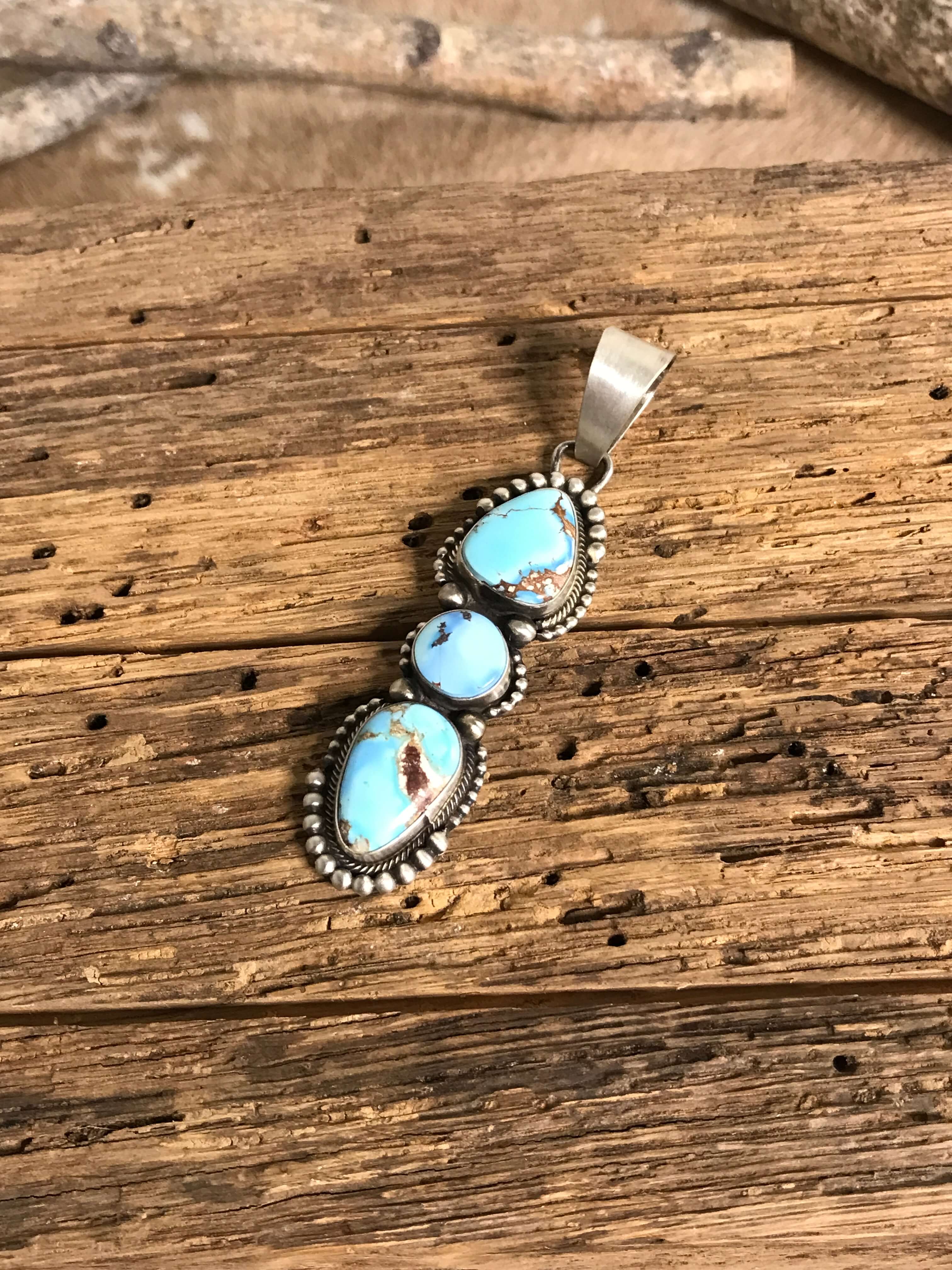 The Copeland Turquoise Pendant, 2-Pendants-Calli Co., Turquoise and Silver Jewelry, Native American Handmade, Zuni Tribe, Navajo Tribe, Brock Texas