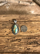 The Wilcox Turquoise Pendant, 1-Pendants-Calli Co., Turquoise and Silver Jewelry, Native American Handmade, Zuni Tribe, Navajo Tribe, Brock Texas