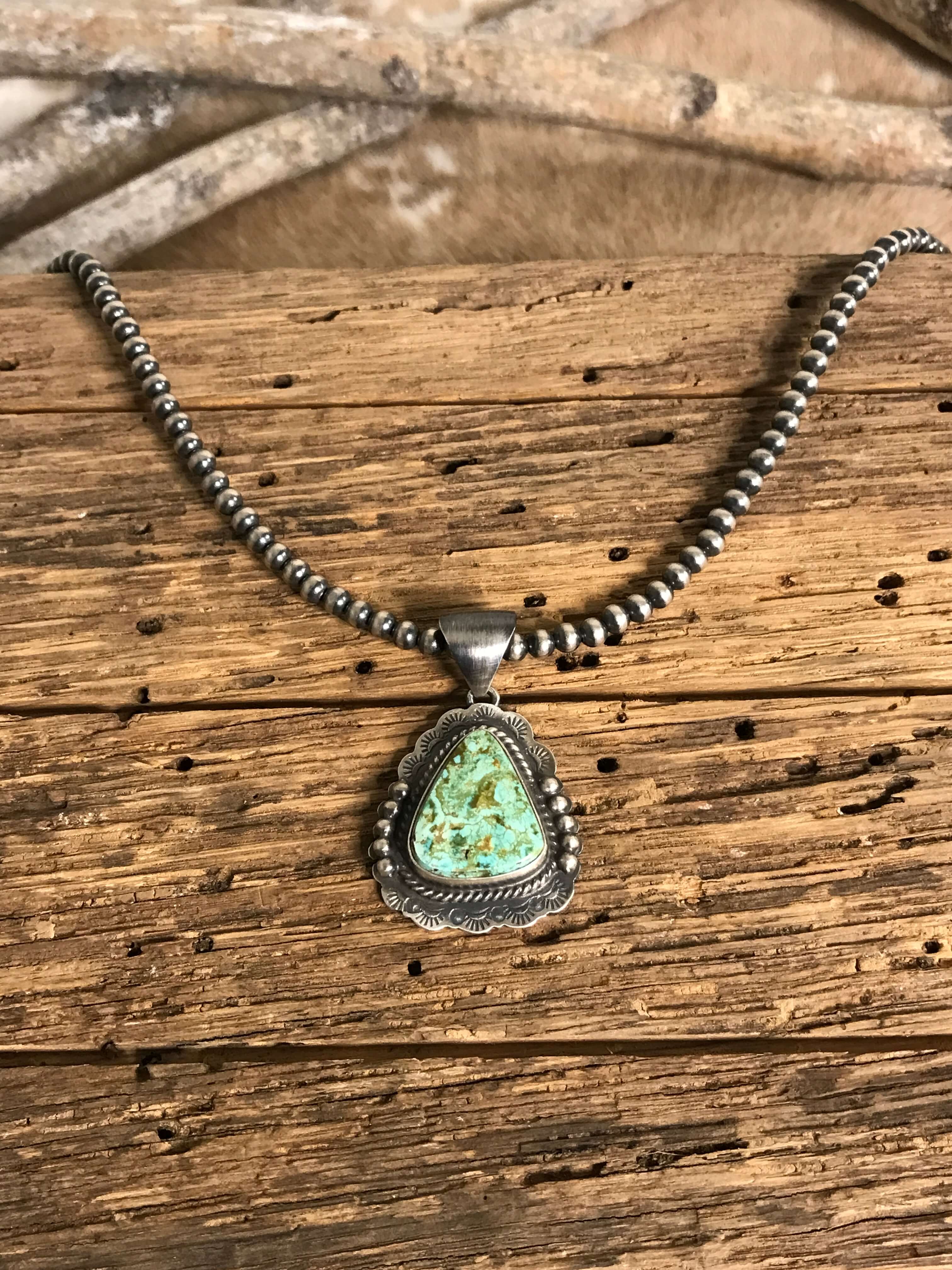 The Wilcox Turquoise Pendant, 2-Pendants-Calli Co., Turquoise and Silver Jewelry, Native American Handmade, Zuni Tribe, Navajo Tribe, Brock Texas