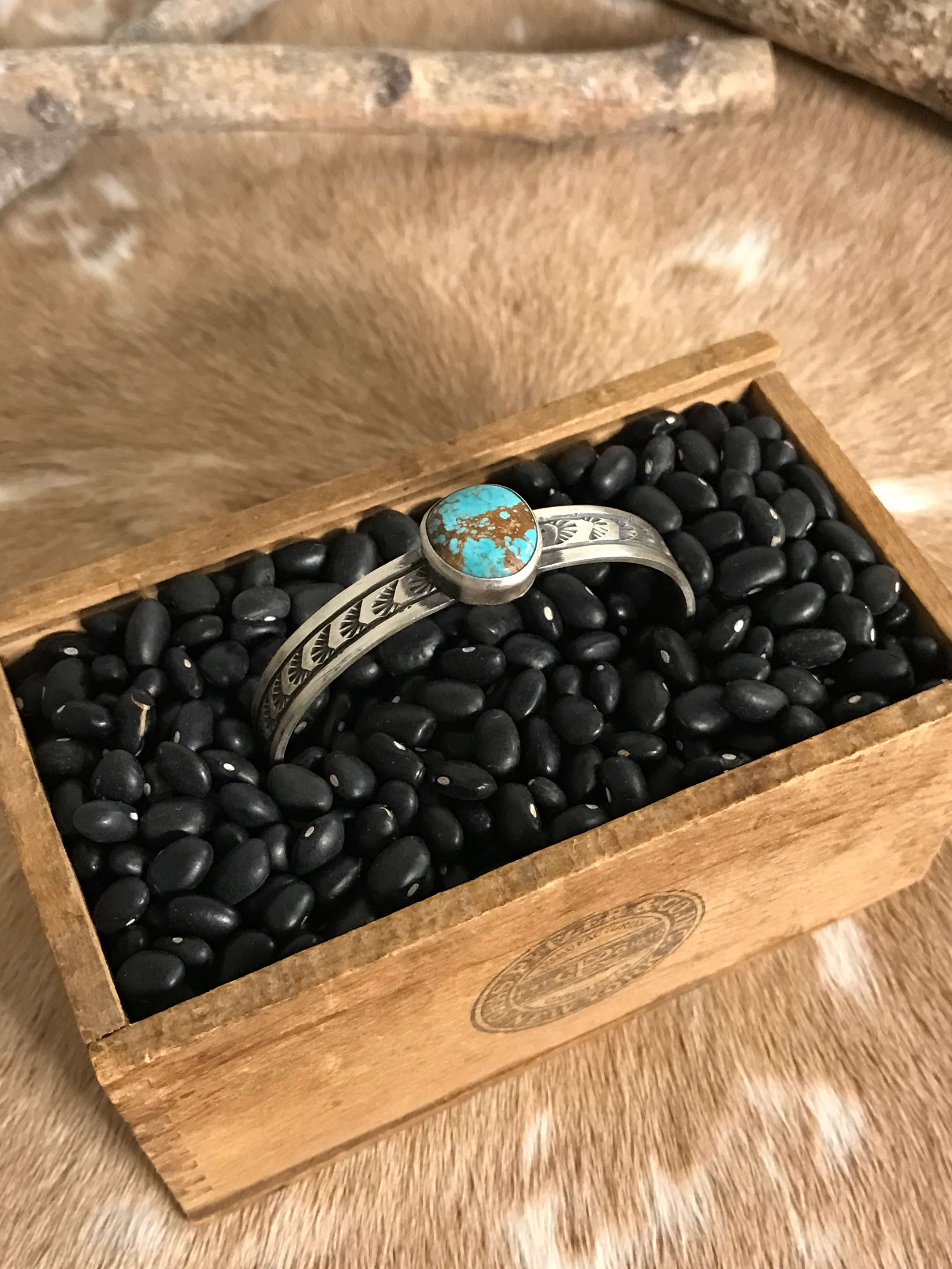 The Lawson Turquoise Cuff-Bracelets & Cuffs-Calli Co., Turquoise and Silver Jewelry, Native American Handmade, Zuni Tribe, Navajo Tribe, Brock Texas