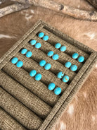The Llano Studs in Blue-Earrings-Calli Co., Turquoise and Silver Jewelry, Native American Handmade, Zuni Tribe, Navajo Tribe, Brock Texas