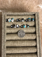 The Llano Studs in White Buffalo-Earrings-Calli Co., Turquoise and Silver Jewelry, Native American Handmade, Zuni Tribe, Navajo Tribe, Brock Texas