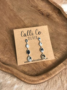 The Butler White Buffalo Inlay Dangles, 2-Earrings-Calli Co., Turquoise and Silver Jewelry, Native American Handmade, Zuni Tribe, Navajo Tribe, Brock Texas