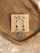 The Butler White Buffalo Inlay Dangles, 2-Earrings-Calli Co., Turquoise and Silver Jewelry, Native American Handmade, Zuni Tribe, Navajo Tribe, Brock Texas