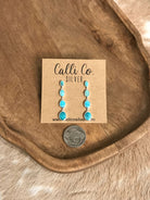 The Butler Turquoise Inlay Dangles, 1-Earrings-Calli Co., Turquoise and Silver Jewelry, Native American Handmade, Zuni Tribe, Navajo Tribe, Brock Texas
