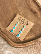 The Butler Turquoise Inlay Dangles, 1-Earrings-Calli Co., Turquoise and Silver Jewelry, Native American Handmade, Zuni Tribe, Navajo Tribe, Brock Texas