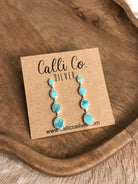 The Butler Turquoise Inlay Dangles, 2-Earrings-Calli Co., Turquoise and Silver Jewelry, Native American Handmade, Zuni Tribe, Navajo Tribe, Brock Texas