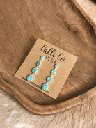 The Butler Turquoise Inlay Dangles, 3-Earrings-Calli Co., Turquoise and Silver Jewelry, Native American Handmade, Zuni Tribe, Navajo Tribe, Brock Texas