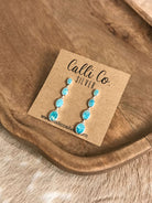 The Butler Turquoise Inlay Dangles, 4-Earrings-Calli Co., Turquoise and Silver Jewelry, Native American Handmade, Zuni Tribe, Navajo Tribe, Brock Texas