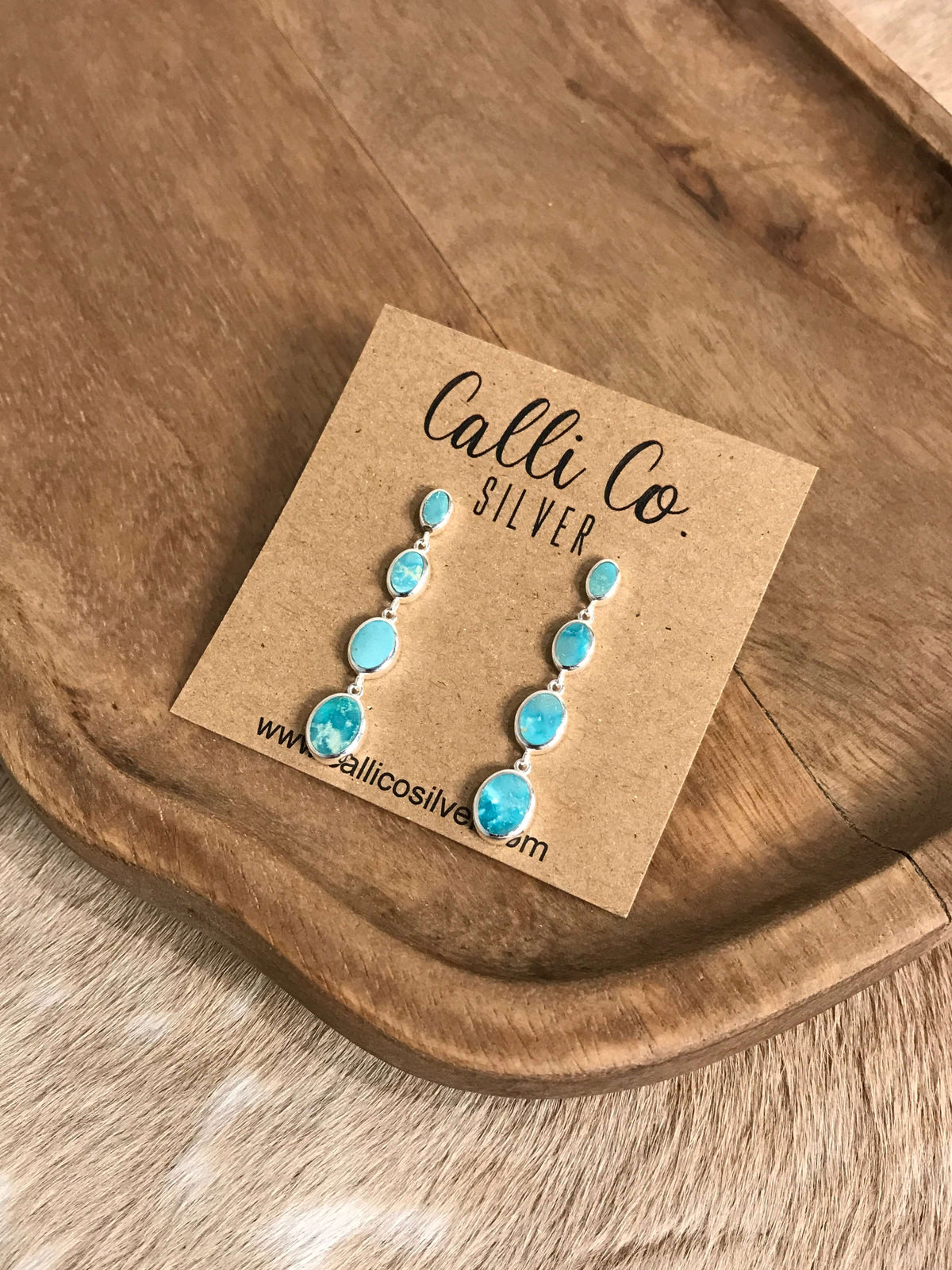 The Butler Turquoise Inlay Dangles, 4-Earrings-Calli Co., Turquoise and Silver Jewelry, Native American Handmade, Zuni Tribe, Navajo Tribe, Brock Texas