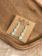 The Butler Turquoise Inlay Dangles, 5-Earrings-Calli Co., Turquoise and Silver Jewelry, Native American Handmade, Zuni Tribe, Navajo Tribe, Brock Texas
