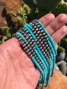 The Dryden Necklace, 20"-Necklaces-Calli Co., Turquoise and Silver Jewelry, Native American Handmade, Zuni Tribe, Navajo Tribe, Brock Texas