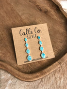 The Butler Turquoise Inlay Dangles, 6-Earrings-Calli Co., Turquoise and Silver Jewelry, Native American Handmade, Zuni Tribe, Navajo Tribe, Brock Texas