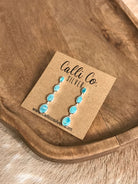 The Butler Turquoise Inlay Dangles, 6-Earrings-Calli Co., Turquoise and Silver Jewelry, Native American Handmade, Zuni Tribe, Navajo Tribe, Brock Texas