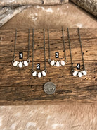 The Rexford Pink Conch 3 Stone Necklaces-Necklaces-Calli Co., Turquoise and Silver Jewelry, Native American Handmade, Zuni Tribe, Navajo Tribe, Brock Texas