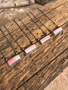 The Little Chief Pink Conch Bar Necklaces-Necklaces-Calli Co., Turquoise and Silver Jewelry, Native American Handmade, Zuni Tribe, Navajo Tribe, Brock Texas