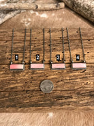 The Little Chief Pink Conch Bar Necklaces-Necklaces-Calli Co., Turquoise and Silver Jewelry, Native American Handmade, Zuni Tribe, Navajo Tribe, Brock Texas