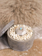 The London 14k and Turquoise Ring 8, Sz 7-Rings-Calli Co., Turquoise and Silver Jewelry, Native American Handmade, Zuni Tribe, Navajo Tribe, Brock Texas