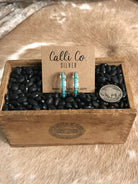 The Waurika Inlay Hoops, 1-Earrings-Calli Co., Turquoise and Silver Jewelry, Native American Handmade, Zuni Tribe, Navajo Tribe, Brock Texas