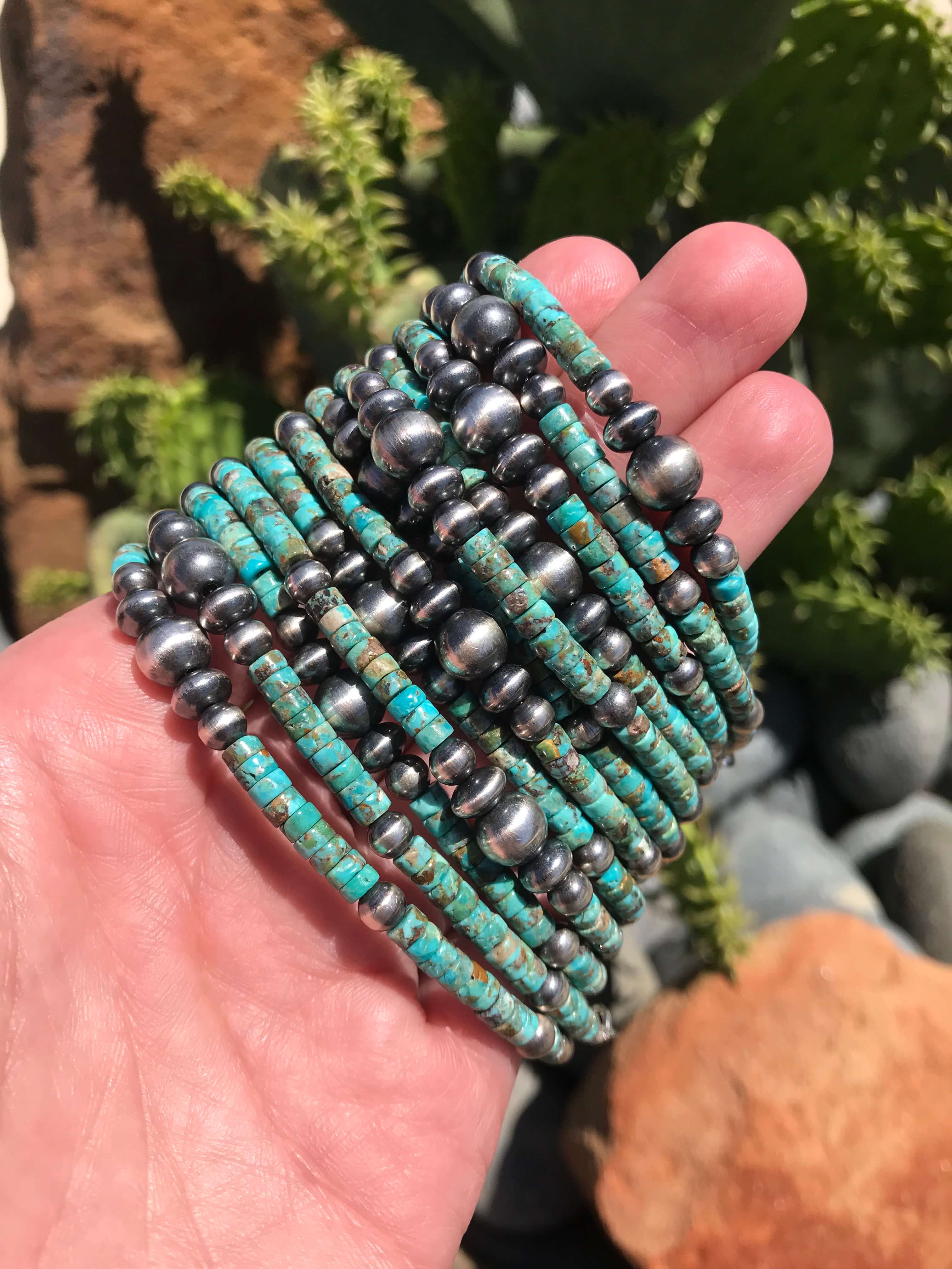 The Azul Bracelet-Bracelets & Cuffs-Calli Co., Turquoise and Silver Jewelry, Native American Handmade, Zuni Tribe, Navajo Tribe, Brock Texas