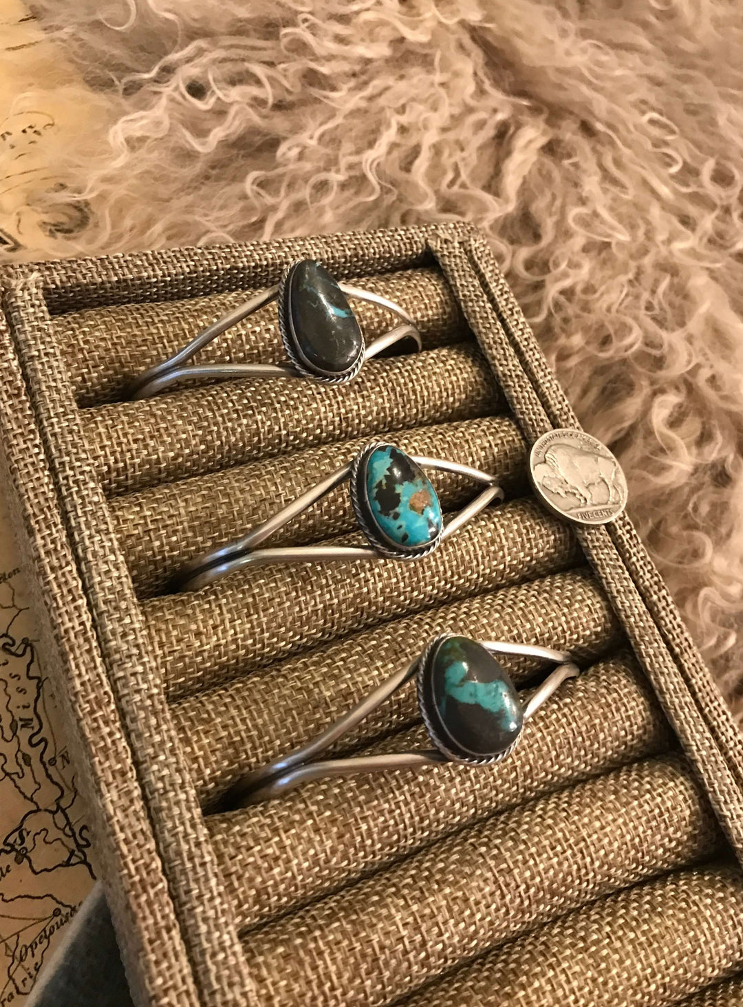 The Stilson Sierra Nevada Turquoise Cuffs-Bracelets & Cuffs-Calli Co., Turquoise and Silver Jewelry, Native American Handmade, Zuni Tribe, Navajo Tribe, Brock Texas