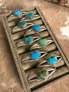 The Livy Heart Cuffs-Bracelets & Cuffs-Calli Co., Turquoise and Silver Jewelry, Native American Handmade, Zuni Tribe, Navajo Tribe, Brock Texas