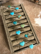 The Campo Heart Cuffs-Bracelets & Cuffs-Calli Co., Turquoise and Silver Jewelry, Native American Handmade, Zuni Tribe, Navajo Tribe, Brock Texas