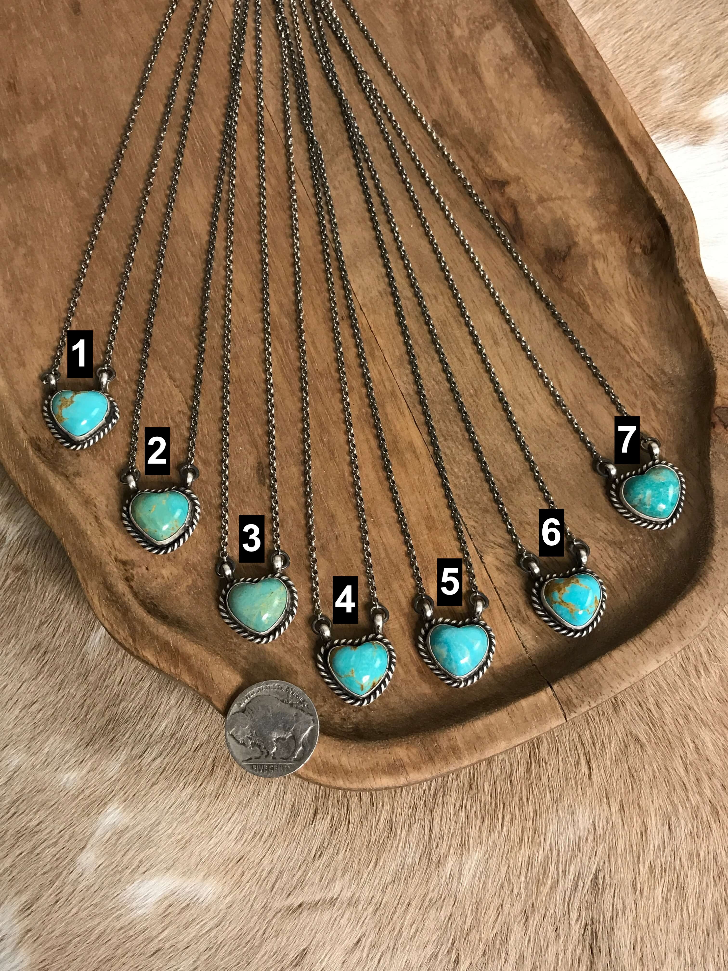 The Colona Turquoise Heart Necklaces – Calli Co. Silver