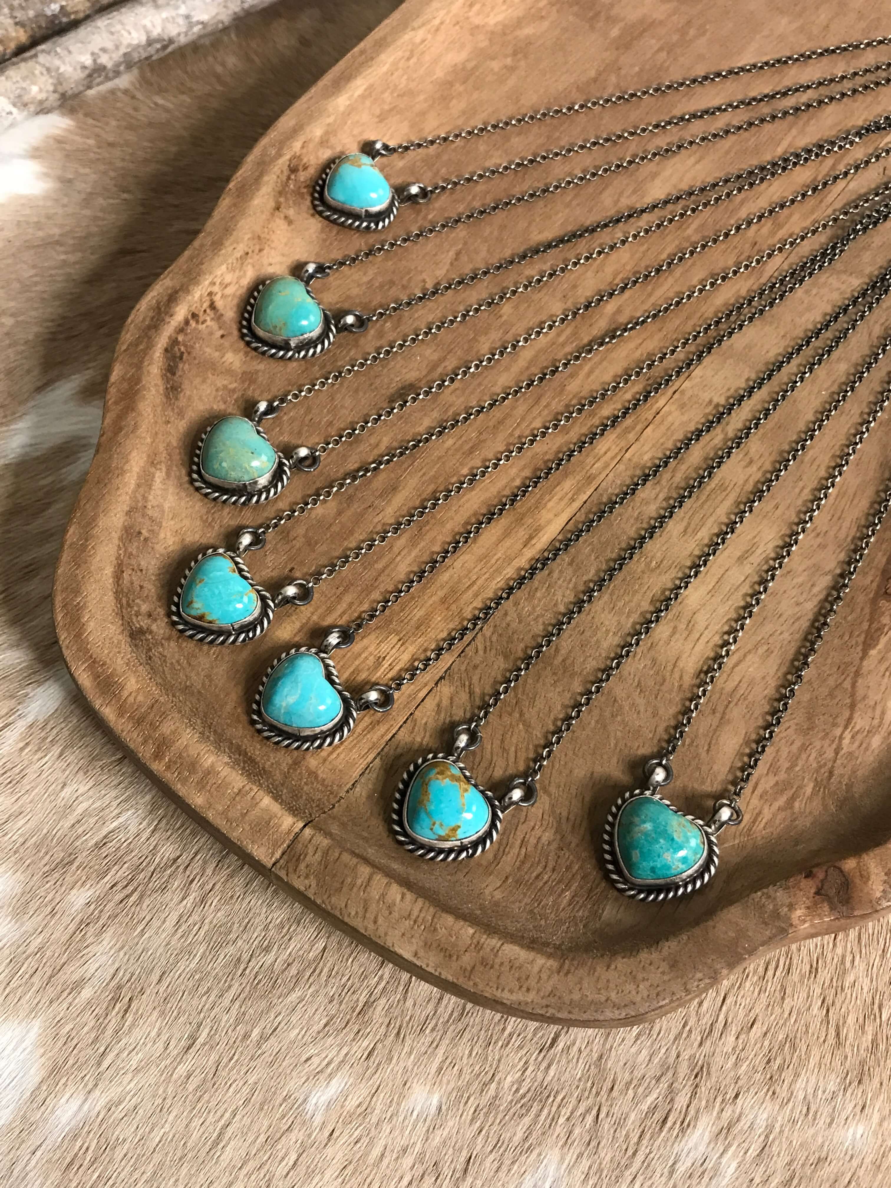 The Colona Turquoise Heart Necklaces – Calli Co. Silver