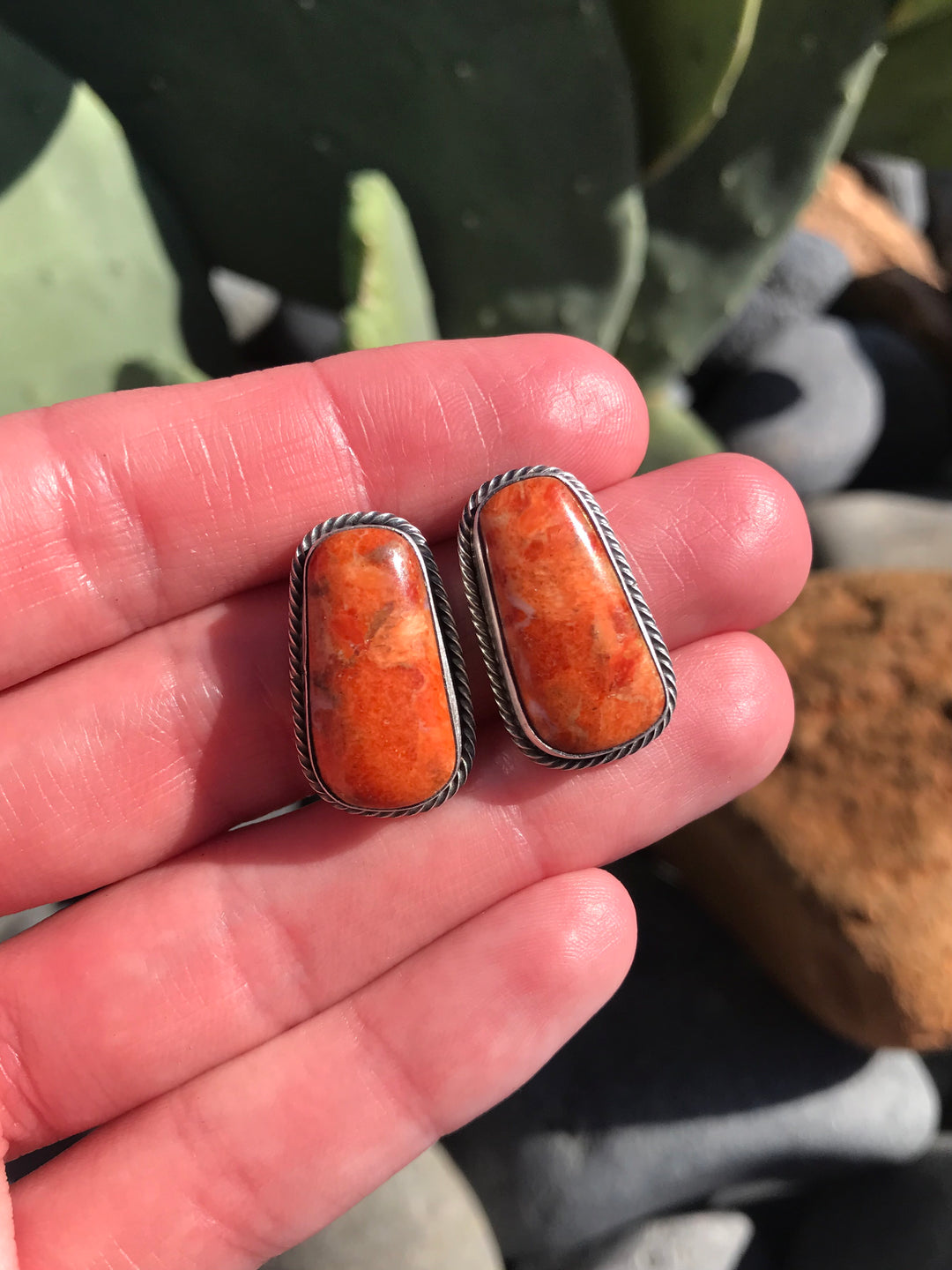 The Cruces Basin Earrings, 4-Earrings-Calli Co., Turquoise and Silver Jewelry, Native American Handmade, Zuni Tribe, Navajo Tribe, Brock Texas