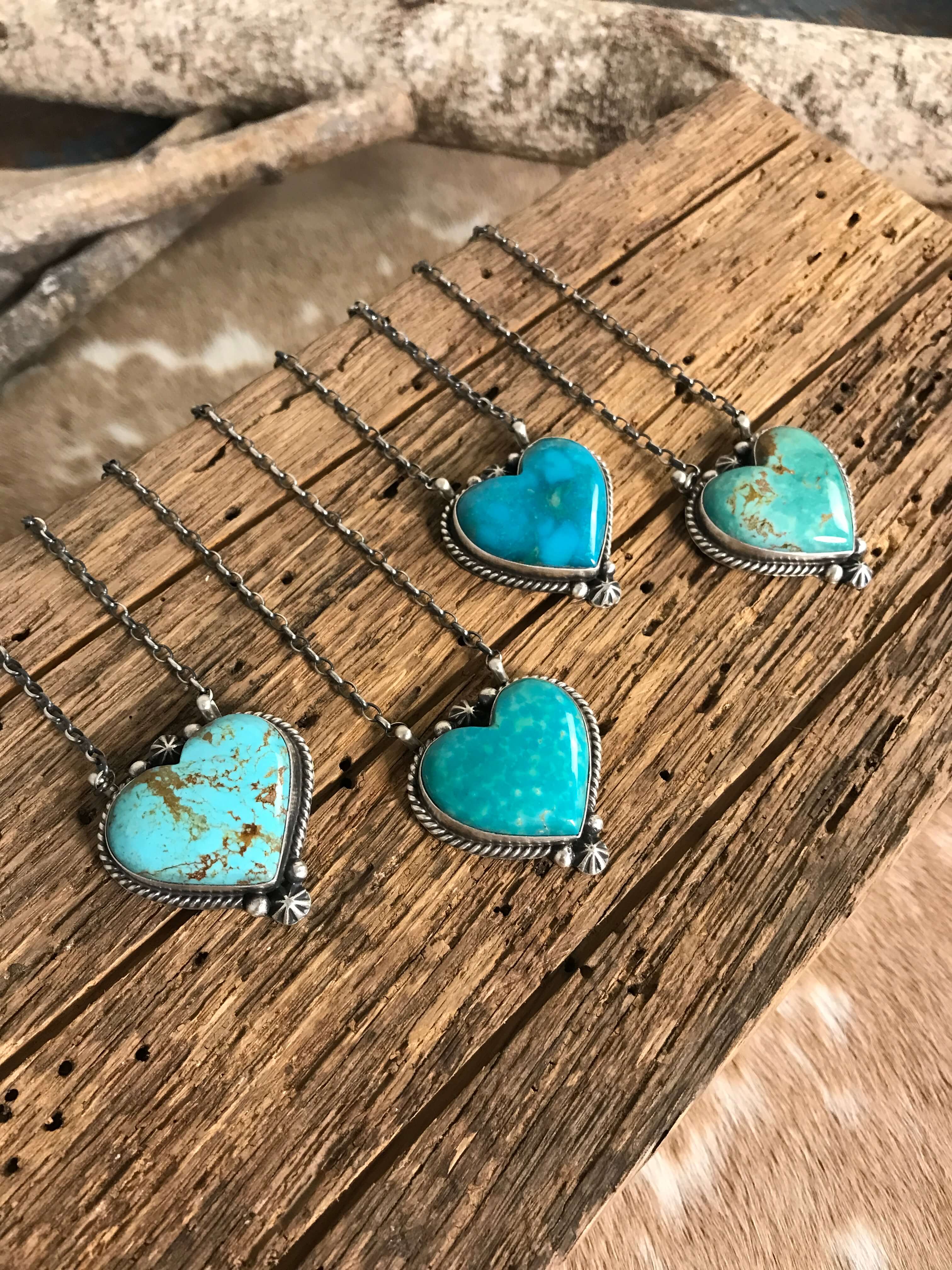 The Zebeck Turquoise Heart Necklaces – Calli Co. Silver