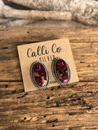 The Reid Dahlia Rose Earrings, 4-Earrings-Calli Co., Turquoise and Silver Jewelry, Native American Handmade, Zuni Tribe, Navajo Tribe, Brock Texas