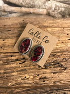 The Reid Dahlia Rose Earrings, 4-Earrings-Calli Co., Turquoise and Silver Jewelry, Native American Handmade, Zuni Tribe, Navajo Tribe, Brock Texas