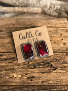 The Reid Dahlia Rose Earrings, 6-Earrings-Calli Co., Turquoise and Silver Jewelry, Native American Handmade, Zuni Tribe, Navajo Tribe, Brock Texas