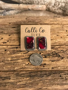 The Reid Dahlia Rose Earrings, 6-Earrings-Calli Co., Turquoise and Silver Jewelry, Native American Handmade, Zuni Tribe, Navajo Tribe, Brock Texas