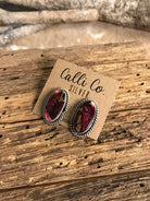 The Reid Dahlia Rose Earrings, 8-Earrings-Calli Co., Turquoise and Silver Jewelry, Native American Handmade, Zuni Tribe, Navajo Tribe, Brock Texas