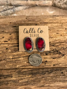 The Reid Dahlia Rose Earrings, 9-Earrings-Calli Co., Turquoise and Silver Jewelry, Native American Handmade, Zuni Tribe, Navajo Tribe, Brock Texas