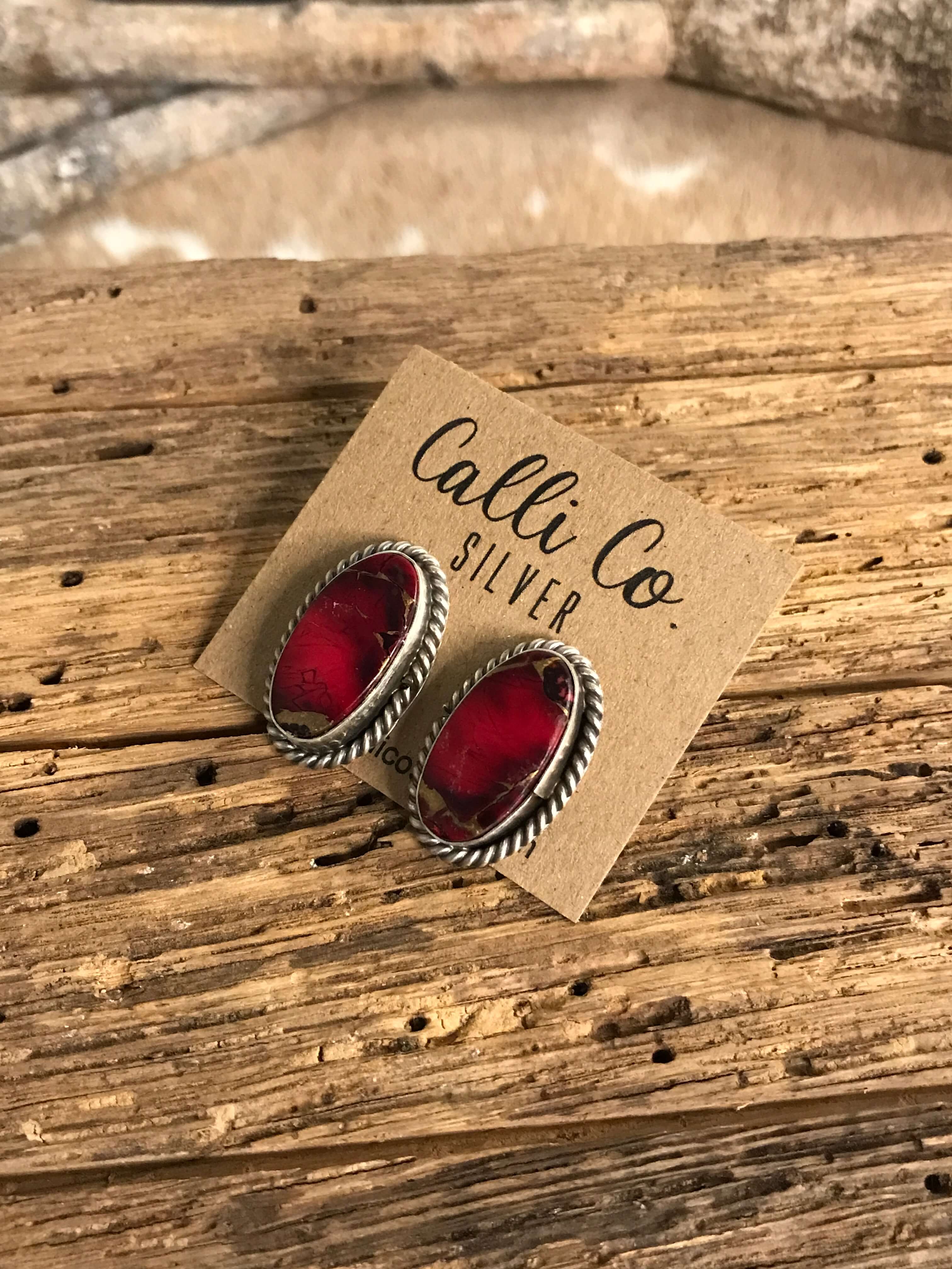 The Reid Dahlia Rose Earrings, 9-Earrings-Calli Co., Turquoise and Silver Jewelry, Native American Handmade, Zuni Tribe, Navajo Tribe, Brock Texas
