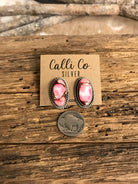 The Reid Dahlia Rose Earrings, 10-Earrings-Calli Co., Turquoise and Silver Jewelry, Native American Handmade, Zuni Tribe, Navajo Tribe, Brock Texas