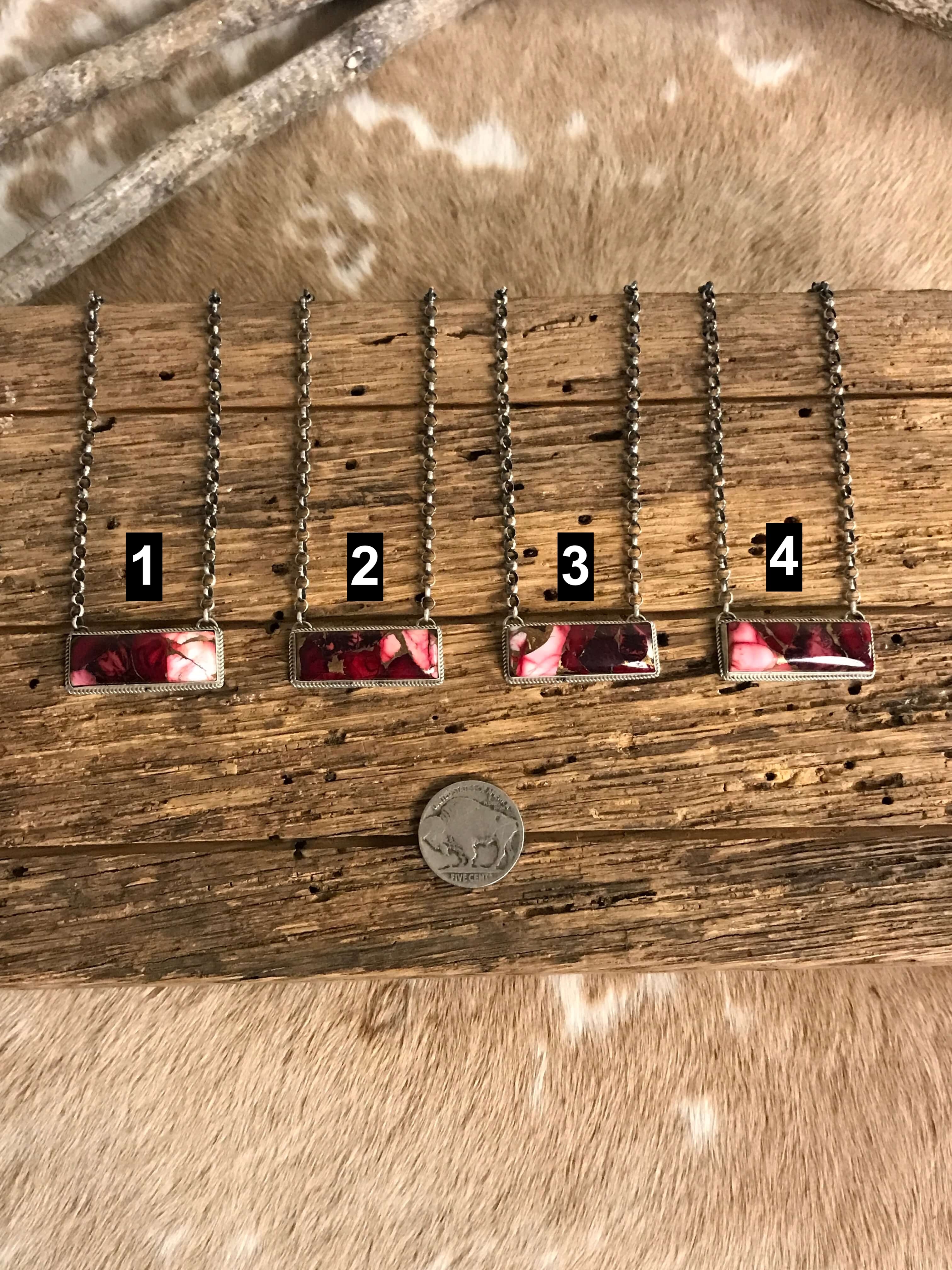 The Big Chief Necklaces in Dahlia Rose-Necklaces-Calli Co., Turquoise and Silver Jewelry, Native American Handmade, Zuni Tribe, Navajo Tribe, Brock Texas